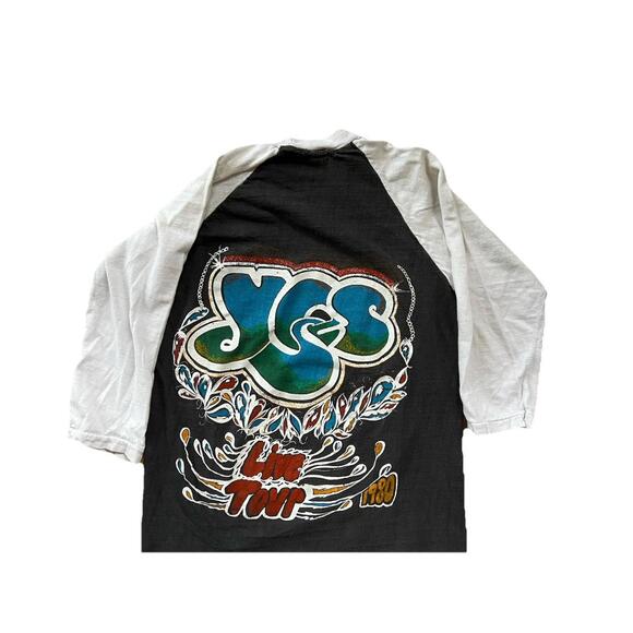 Vintage Yes Live Tour Raglan T-Shirt Size Medium 1980 80s - Picture 5 of 6